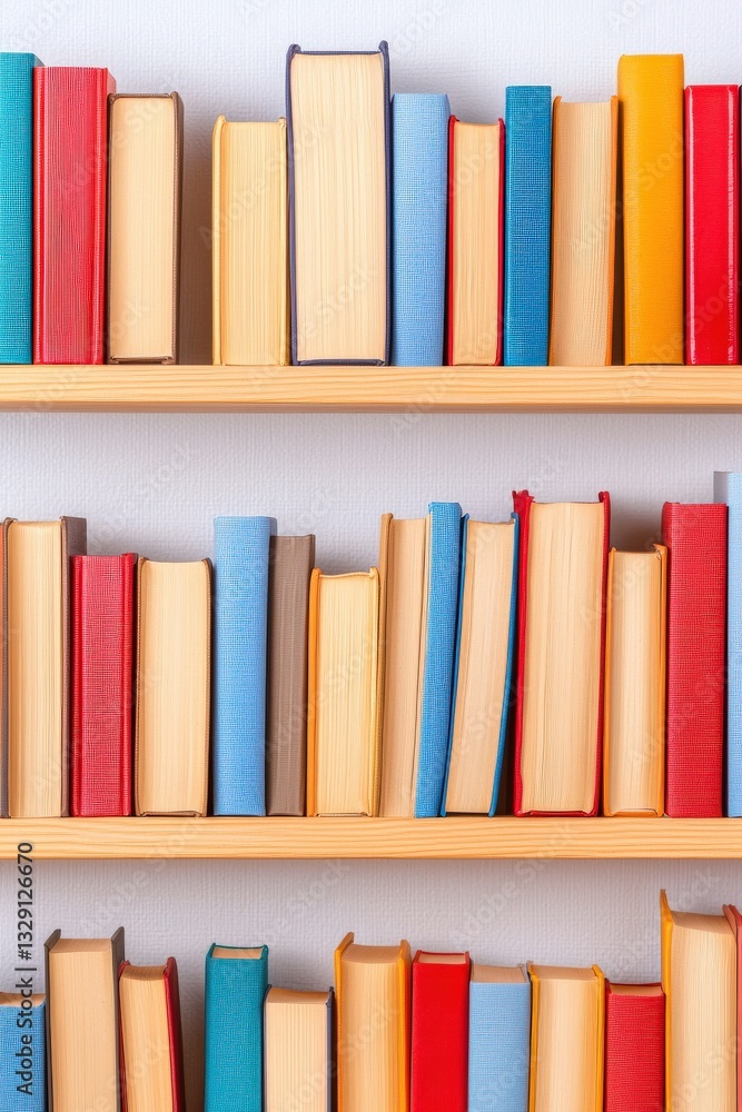 Poster a unique design of a bookshelf with books labeled as life skills.
