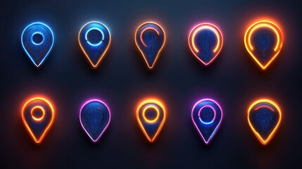 Neon location markers