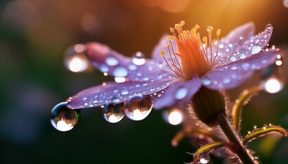 water drops on flower