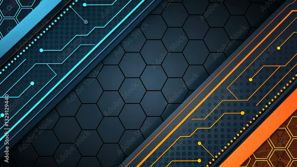 Aufkleber futuristic and technology background concept, abstract technology background with hexagonal pattern