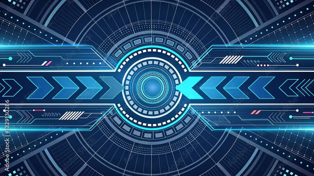 Poster futuristic and technology background concept, futuristic digital interface with glowing elements