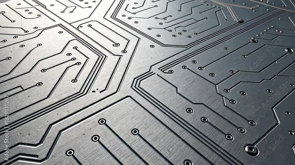 Aufkleber futuristic and technology background concept, circuit board texture with intricate patterns.