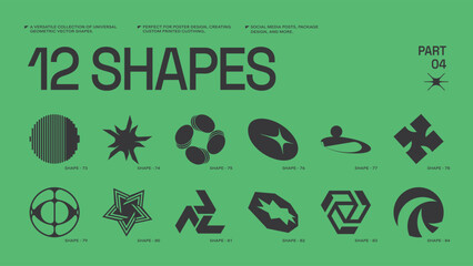 Universal trendy geometric shapes set , bright bold elements composition. Design forms perfect for poster designs, custom-printed clothing, fashion, social media templates