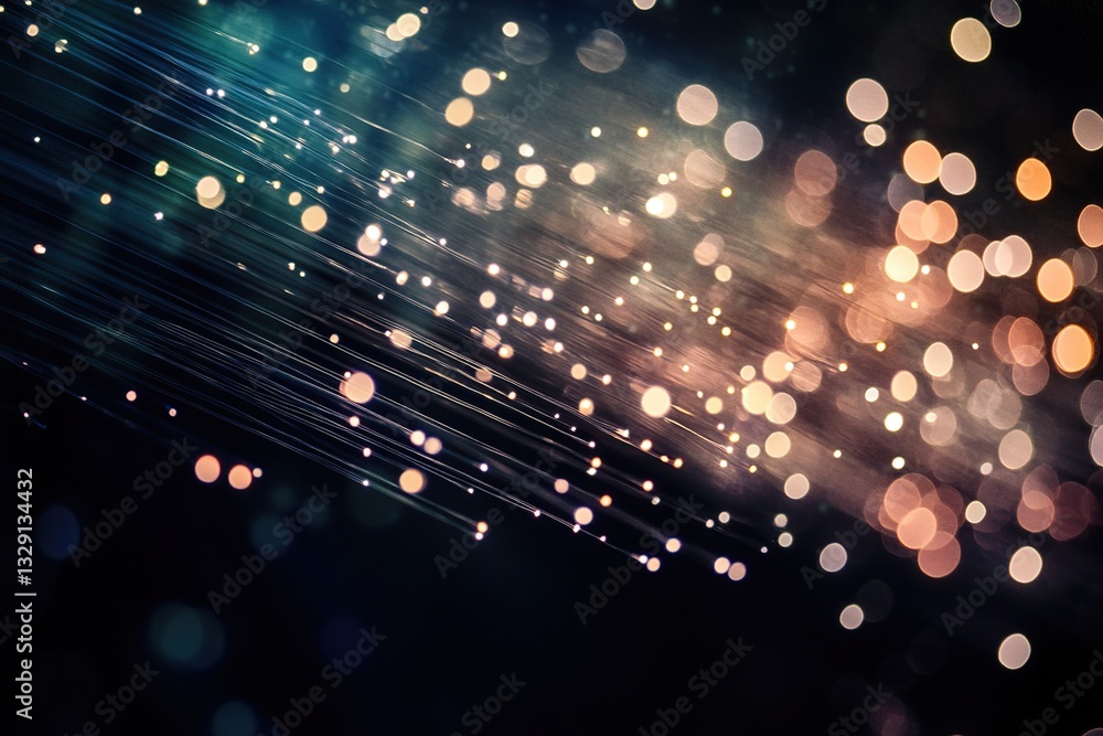 Aufkleber illuminating fibers: abstract light streaks & bokeh, creating a stunning visual display
