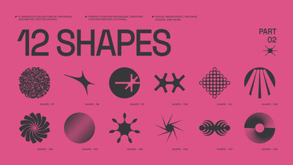 Universal trendy geometric shapes set , bright bold elements composition. Design forms perfect for poster designs, custom-printed clothing, fashion, social media templates