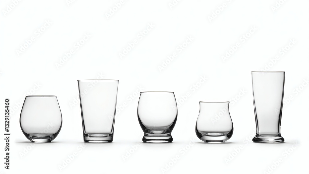Poster an array of different glasses on display