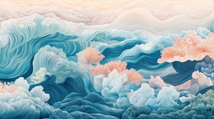 Flowing abstract ocean waves