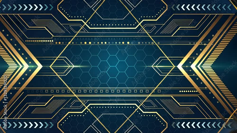 Aufkleber futuristic and technology background concept, futuristic technology background with geometric patter