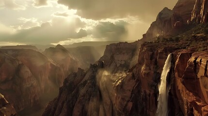 A waterfall is a breathtaking natural wonder where water cascades from a height, creating a mesmerizing display of power and beauty. As the rushing water tumbles over rocky edges, it forms misty spray