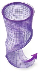 Obraz premium A swirling purple abstract structure with an upward pointing arrow