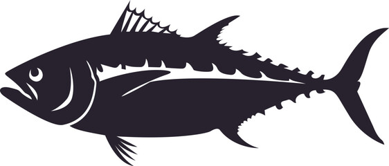 Tuna Fish Silhouette for Seafood and Marine Designs