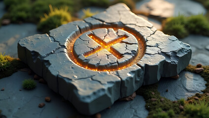 Ancient Earth Rune Illuminated with Mystical Glow