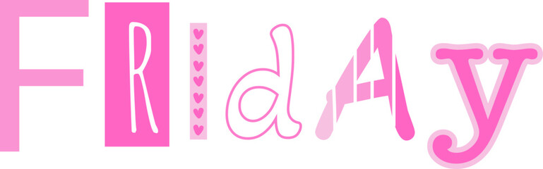 Friday vector illustration in pink colors 