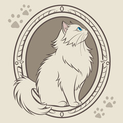 International Cat Day Vector Illustration, Adorable Cartoon Cat Character Design