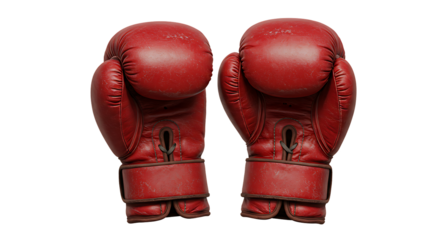 Vintage Red Leather Boxing Gloves Sport Equipment Fight 3d man worn aged cool power woman black     
