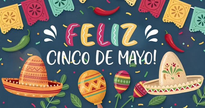 Cinco de Mayo greeting card. Mexican greeting card