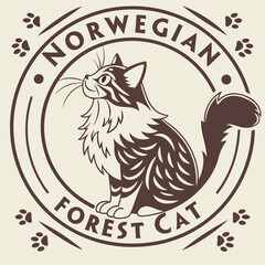 International Cat Day Vector Illustration, Adorable Cartoon Cat Character Design