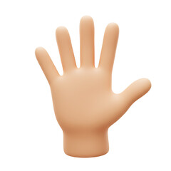 Obraz premium High Five Ready Cartoon Hand 3D Render Illustration: A cheerful, friendly, and approachable depiction of a hand gesturing a high five
