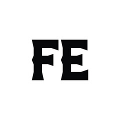 FE monogram logo design letter text name symbol monochrome logotype alphabet character simple logo