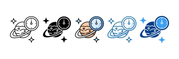 Space Time Icon Set Multiple Style Collection
