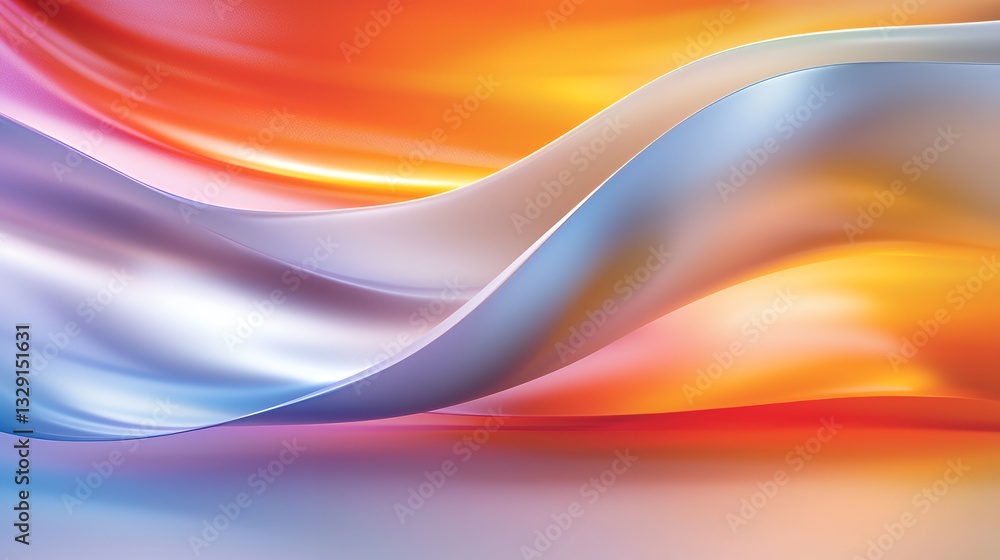 Aufkleber abstract wavy background with flowing light and warm color gradient