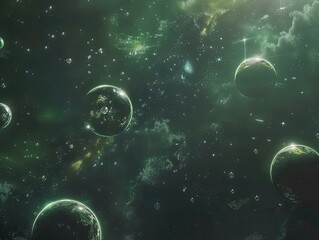 Emerald Nebula: Cosmic Planetscapes.