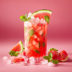 A_fresh Watermelon Mint Cooler bright red orang