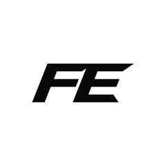 Obraz premium FE monogram logo design letter text name symbol monochrome logotype alphabet character simple logo