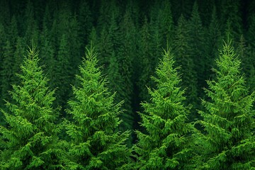 Green Fir Trees Forming a Dense Forest Background During the Daytime