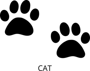 Cat and dog paw print icon illustration.
