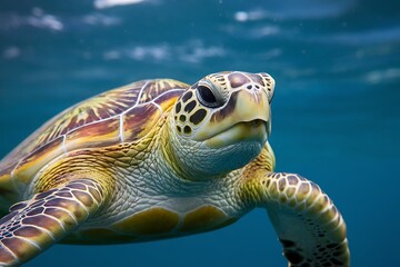 Fototapeta premium Magnificent Green Sea Turtle Underwater Ocean Wildlife Photography