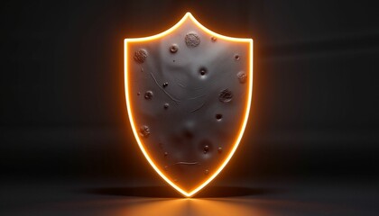 Glowing shield symbolizing workplace safety and protection, modern concept