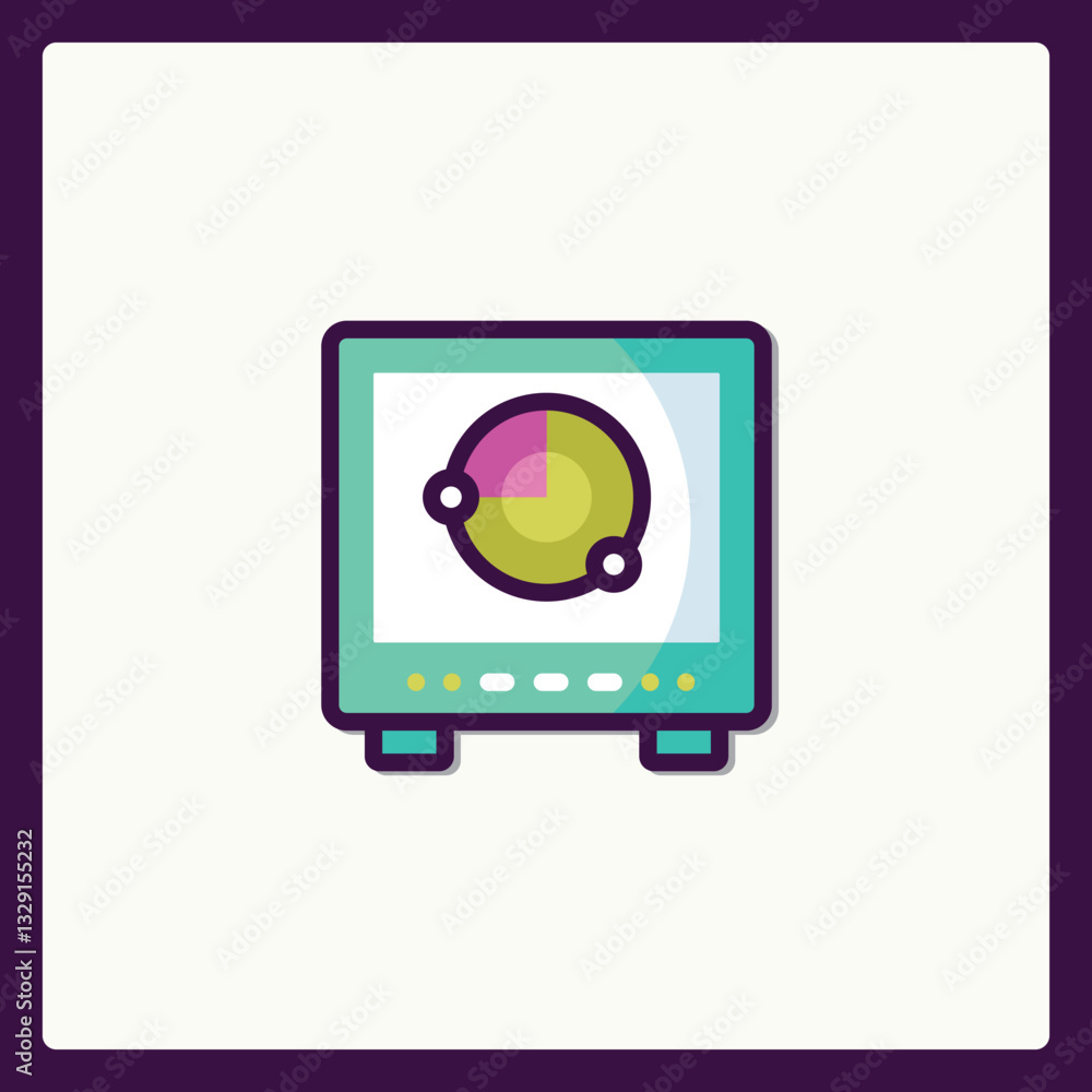 Poster colorful computer data display icon depicting data analysis representation