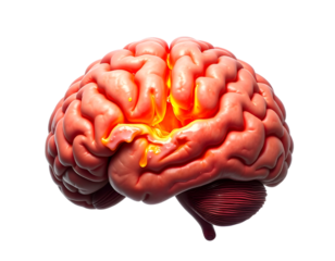 Human brain on a transparent background