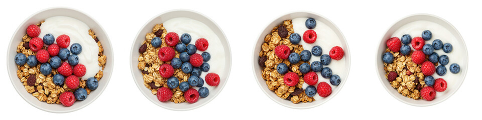 Granola with Yogurt and Berries (Top View), Cut Out Set