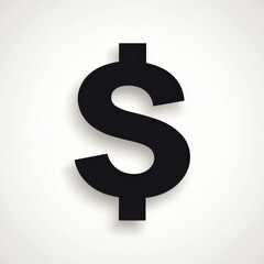 Naklejka premium Black Dollar Sign Symbol Isolated on White Background Design for Finance Commerce and Investment