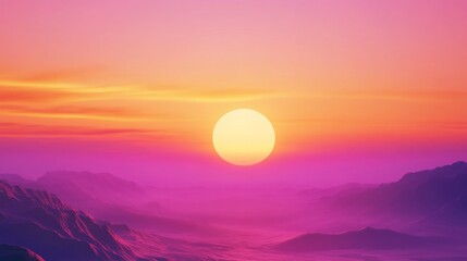 Fototapeta premium A vibrant sunset gradient background. Featuring warm and inviting colors. Emphasizing natural beauty and emotional warmth. Ideal for travel ads and lifestyle branding