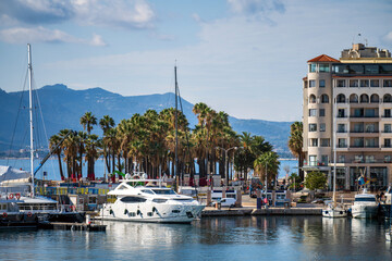 Beautiful Port view in Cannes, France