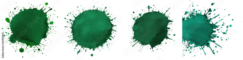 Aufkleber a dynamic composition of bold expressive green paint splatters creating a vibrant textured abstract 