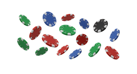 Colorful Casino Poker Chips Falling Background Design Illustration 3d red win game blue risk luck   