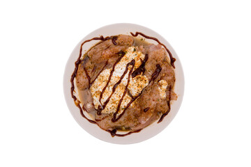 Raw, fresh chicken in chicken sauce.
Clipping path included.