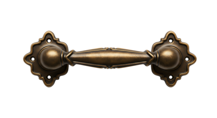 Antique Brass Drawer Pull Handle Vintage Style Home Decor old door gold knob aged metal brown shape 