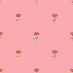 Summer seamless pattern with flowers doodle for decorative print, wrapping paper, greeting cards, wallpaper and fabric