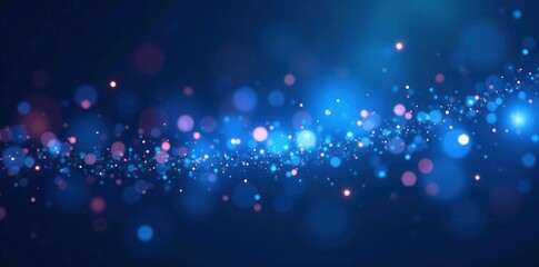 Deep blue light beams, sparkling dust motes Abstract digital art, glowing background , modern, pattern, illustration