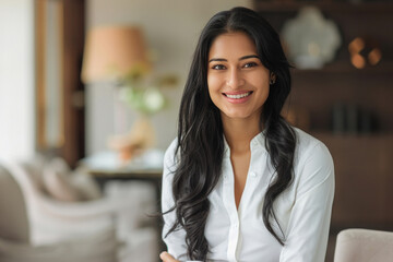 Obraz premium young indian businesswoman standing confidantly