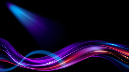 Vibrant Color Gradient on Black: Abstract Purple, Orange & Blue Banner