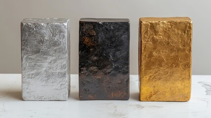 Close-up of a shimmering silver rectangle with a textured, matte finish, exuding modern elegance and tactile intrigue