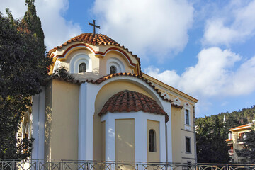 Street and old houses in old town of Xanthi, Greece