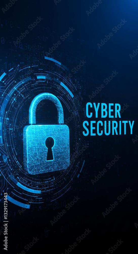 Poster cyber security: protect your data & network with advanced technology | digital safety & secure onlin