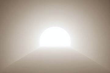 Fototapeta premium white room with a light at the end of it